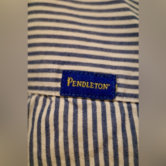 Pendleton Westover Shirt Fitted Flannel Button Up - Blue White - Small - Picture 4 of 4